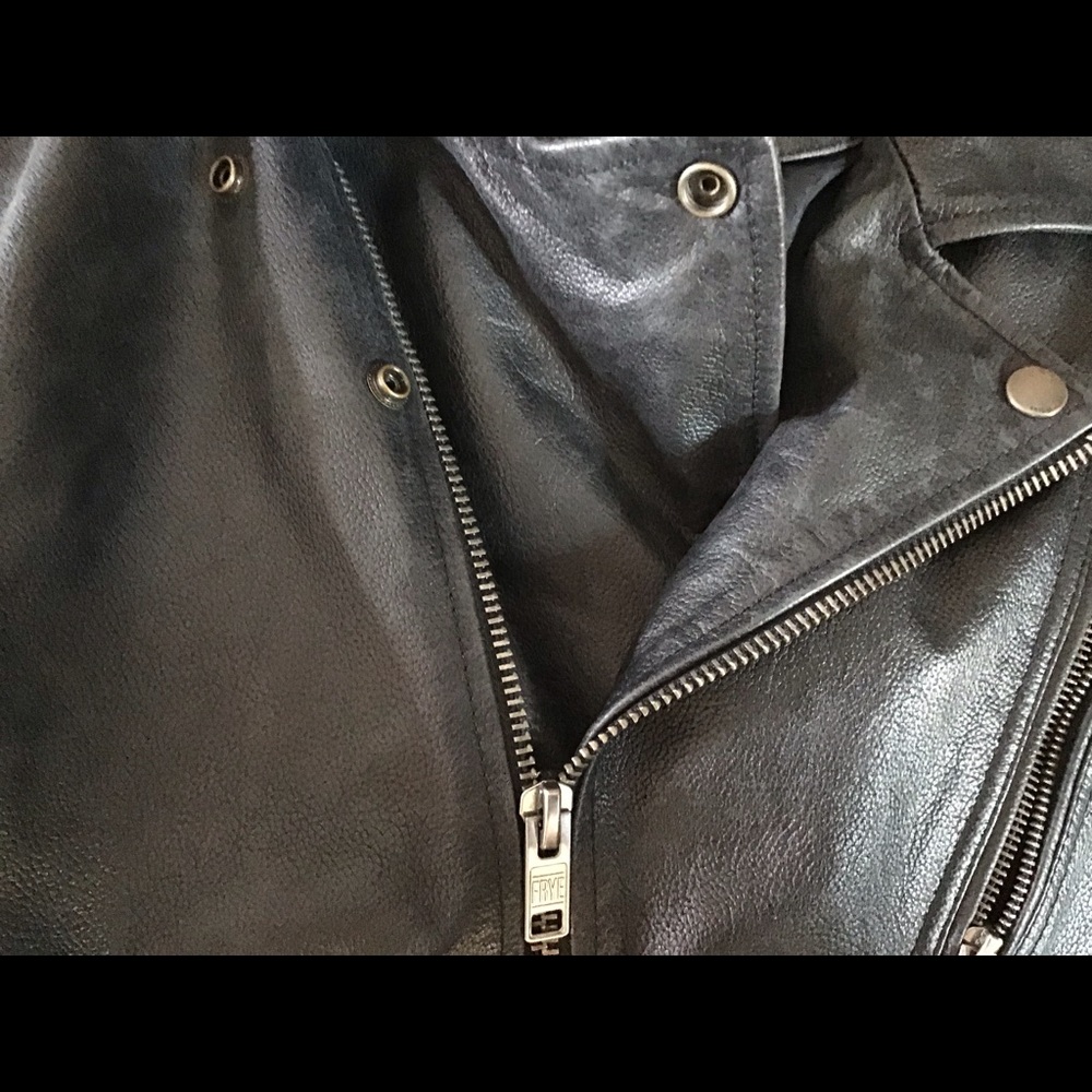 Frye Textured Leather Biker Jacket - Picture 5 of 8